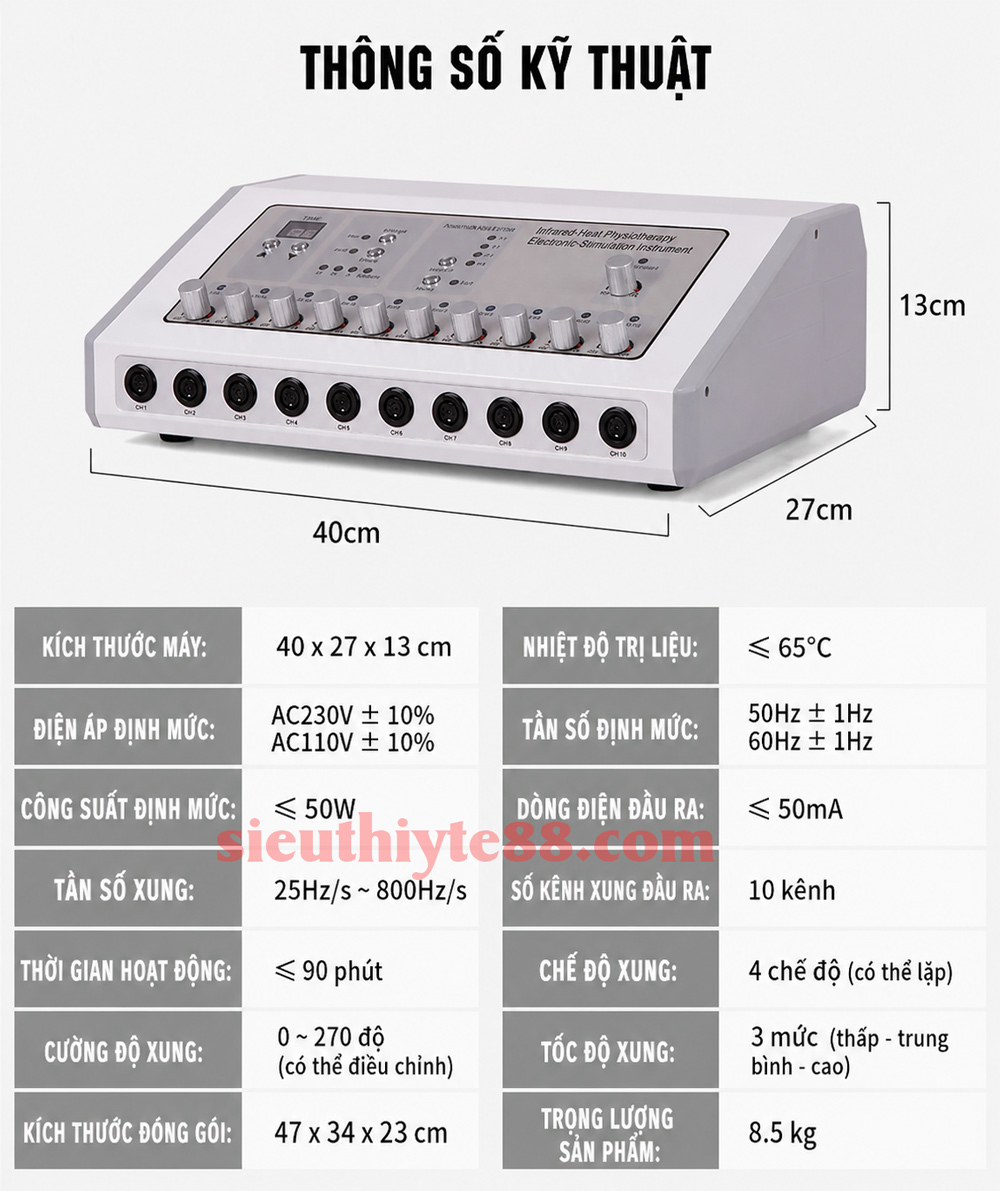Thông số máy điện xung 10 cổng